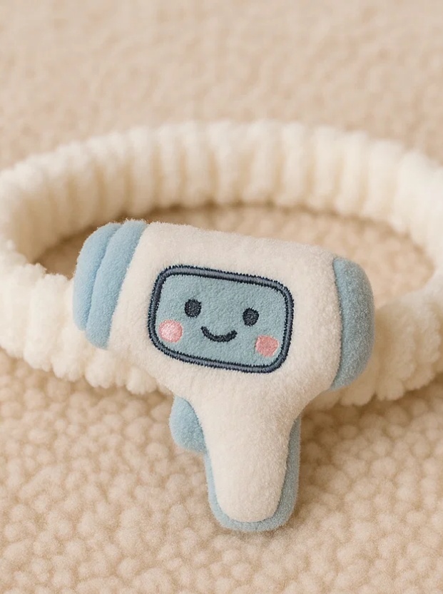 💨 Plush Hair Dryer Baby Headband – Cute Cartoon Newborn Infant Hair Accessory