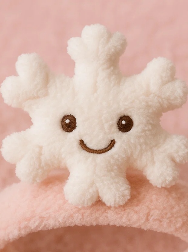 ❄️ Plush White Snowflake Baby Headband – Cute Cartoon Newborn Infant Hair Accessory