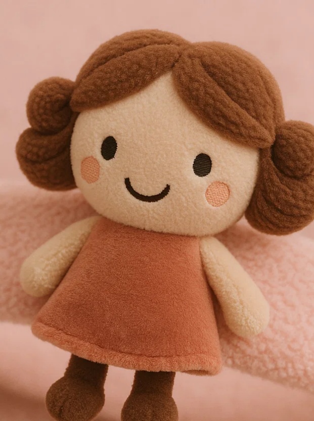 👧 Plush Doll Baby Headband – Cute Cartoon Newborn Infant Hair Accessory