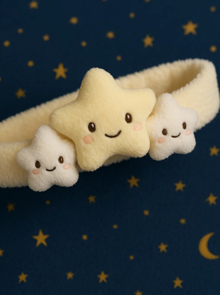 Faixa de cabelo de pelúcia para bebê Estrelas Celestiais