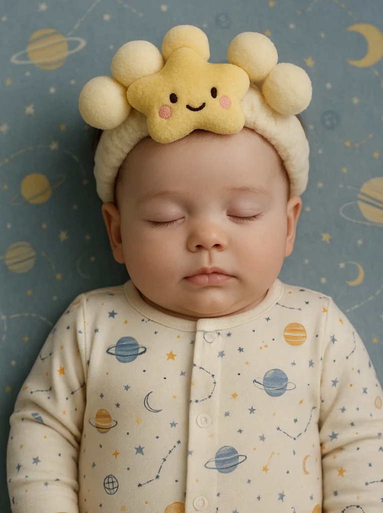 Bandeau bébé en peluche Étoiles Célestes