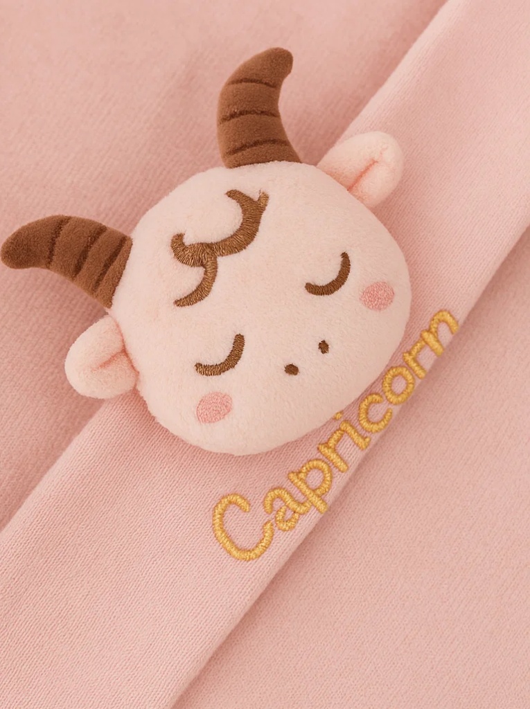 Capricorn Goat Plush Baby Headband – zodiac animal design with soft embroidery