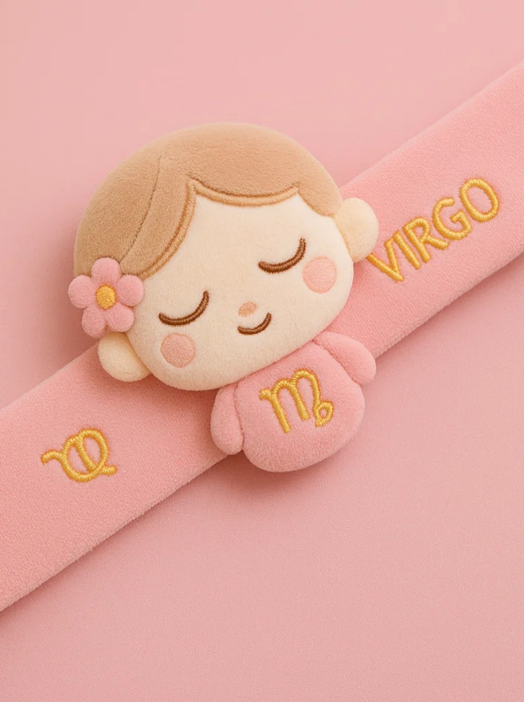Virgo Girl Plush Baby Headband – soft zodiac-themed accessory with embroidered detail