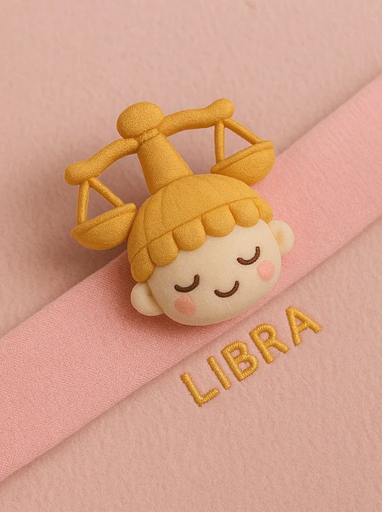 Libra Balance Plush Baby Headband – zodiac-themed design with embroidered scales