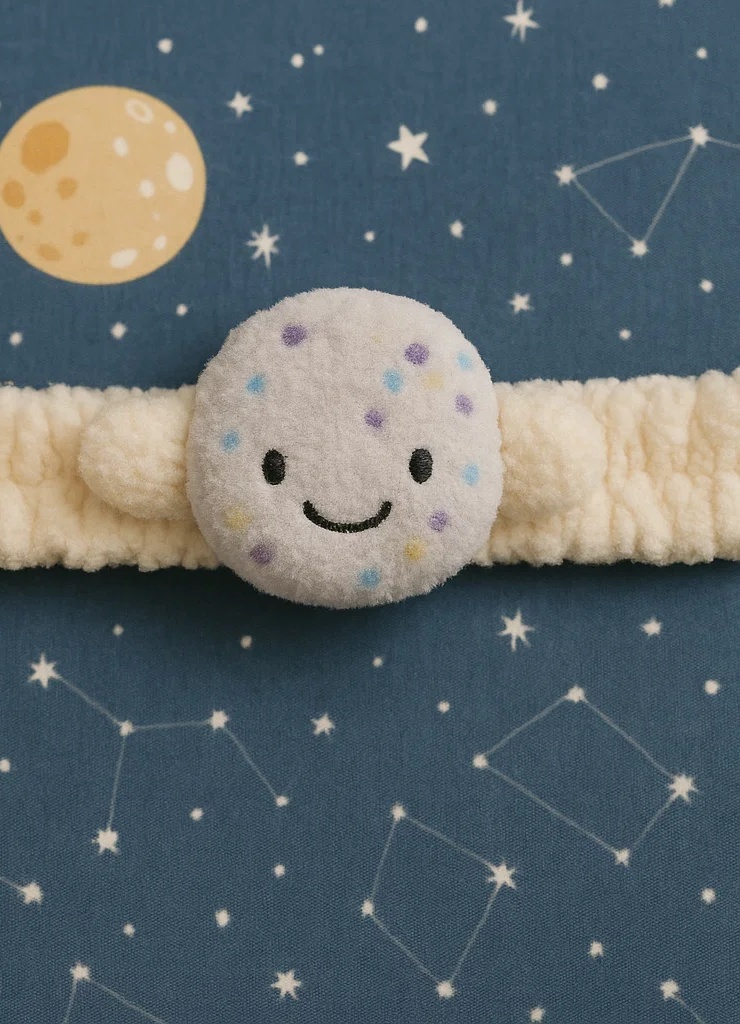 Faixa de cabeça de bebê estrela creme