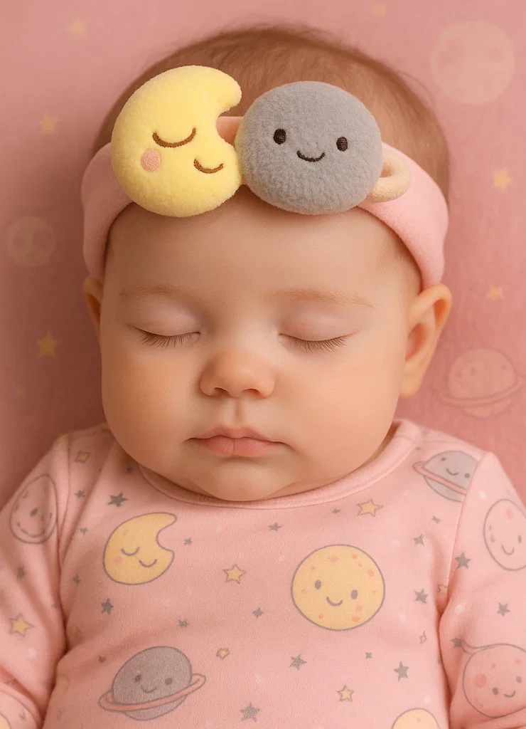 Cremefarbendes Stern-Stirnband für Babys