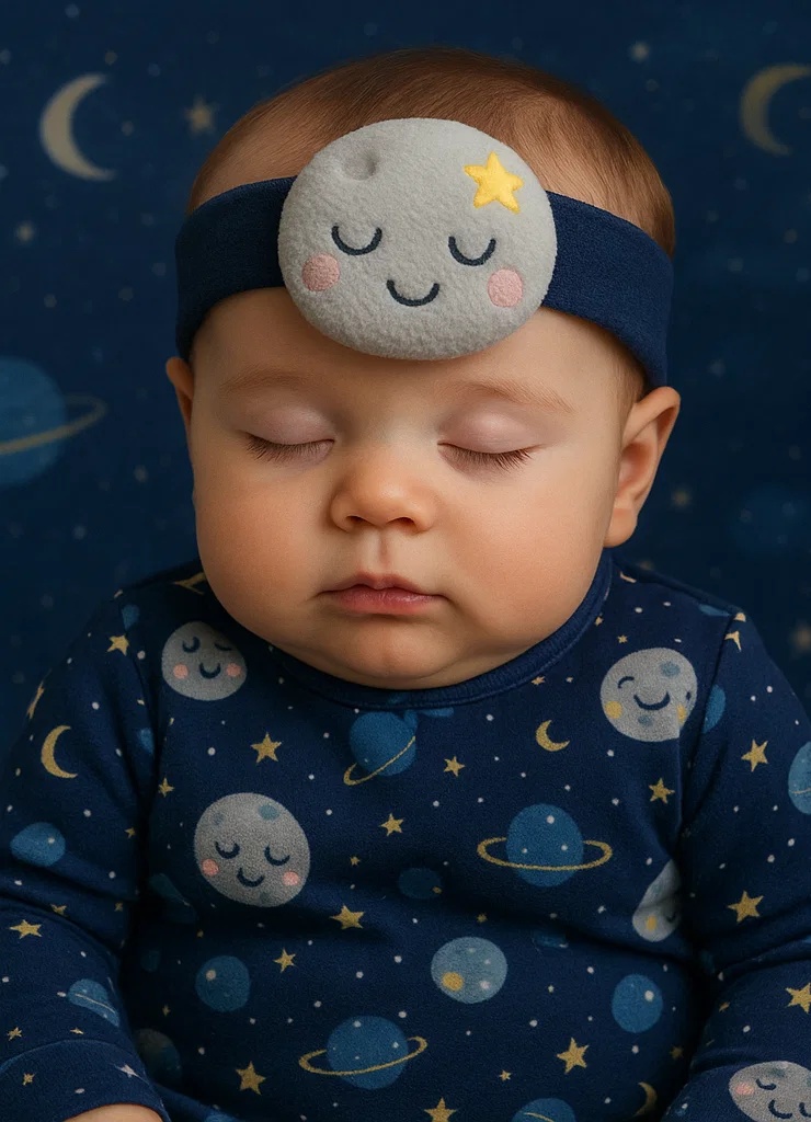 Diadema para bebé con estrella color crema