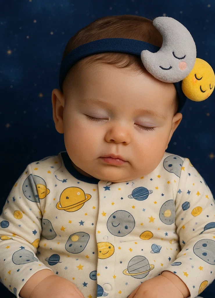 Bandeau bébé étoile crème