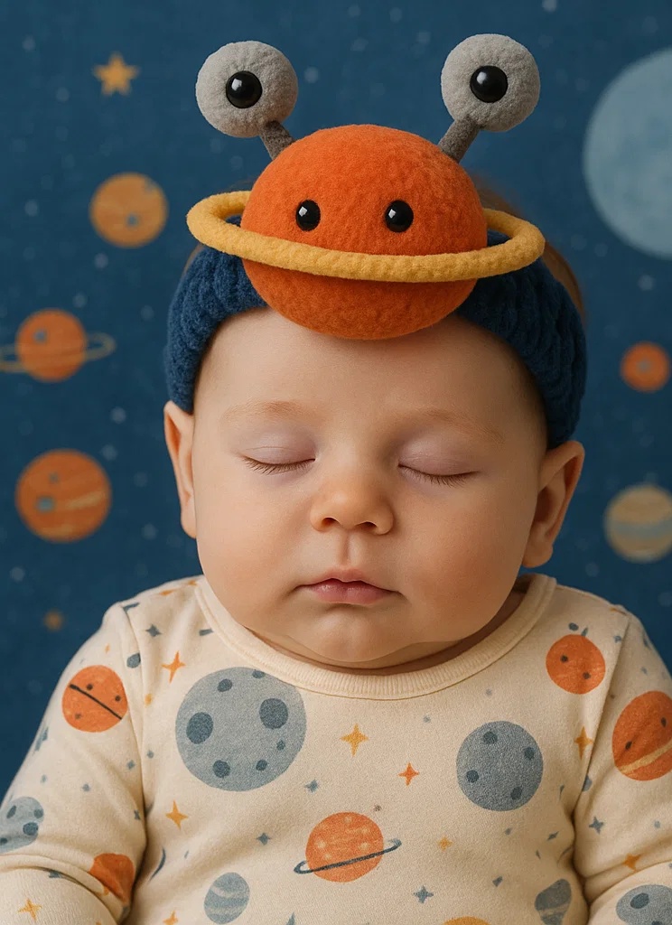 Diadema para bebé con planeta lindo