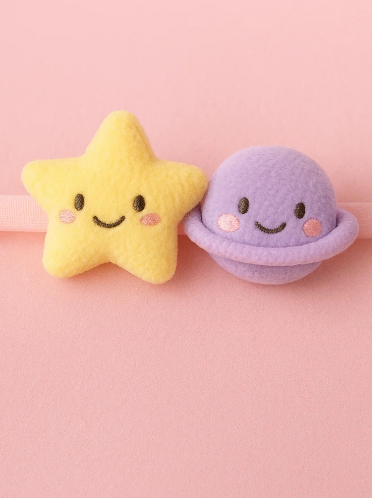 かわいい星と惑星デザインのベビーヘッドバンド