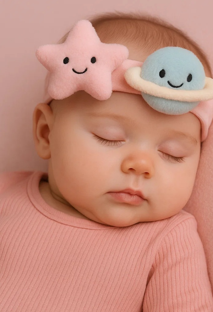 Niedliches Baby-Stirnband mit Stern- und Planetendesign