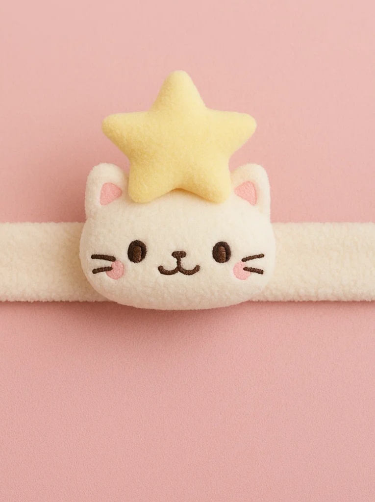 Cheerful Cat with Star Headband