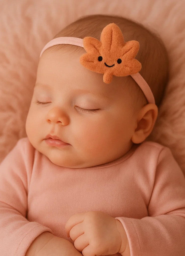 Ahornblatt Baby-Stirnband – Herbstlich inspiriertes Plüschdesign