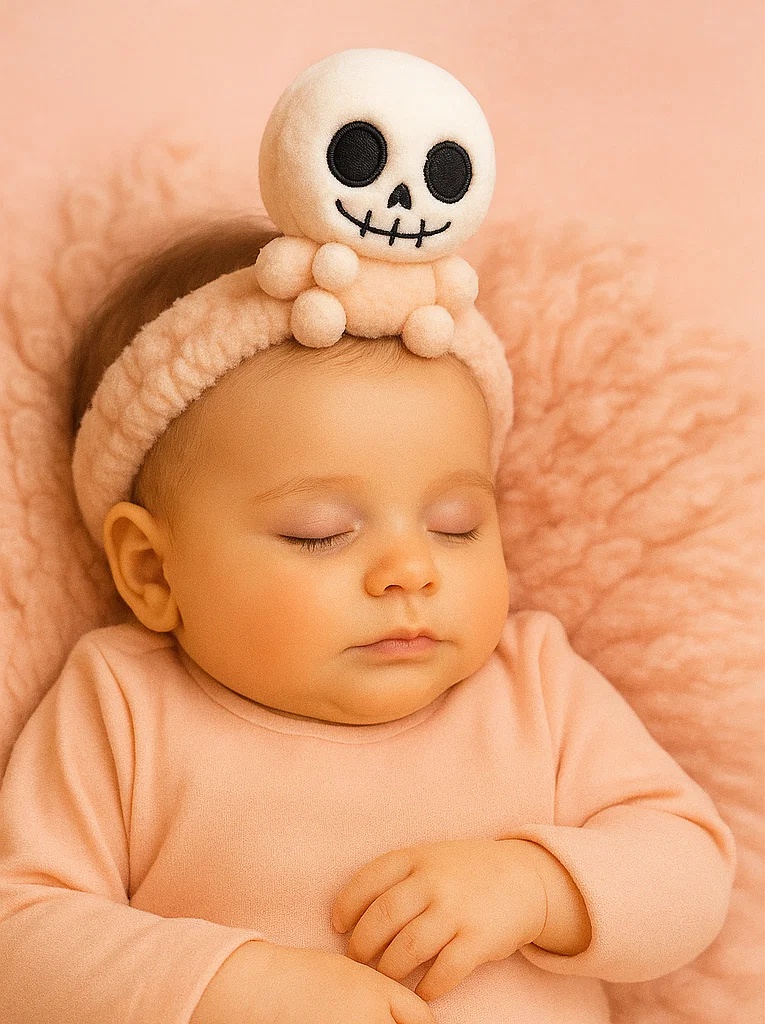 Baby Plush Headband – Halloween Skeleton Design