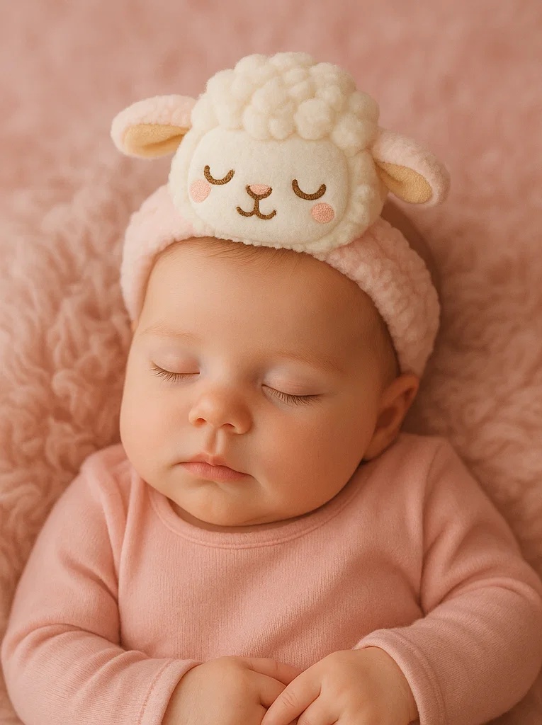 Baby Plush Headband – Sleepy Sheep Design
