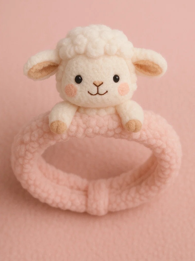 Plüsch-Stirnband für Babys – Schlafendes Schaf Design