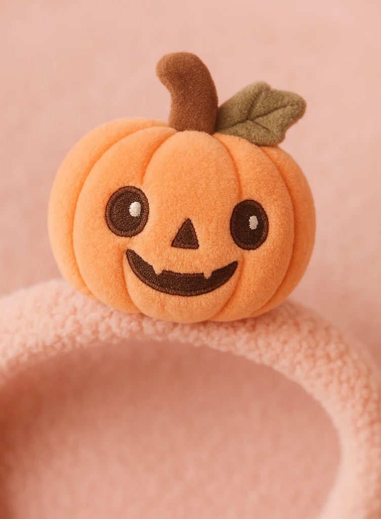 Dýňová plyšová čelenka pro miminka – Roztomilý halloweenský styl pro děti