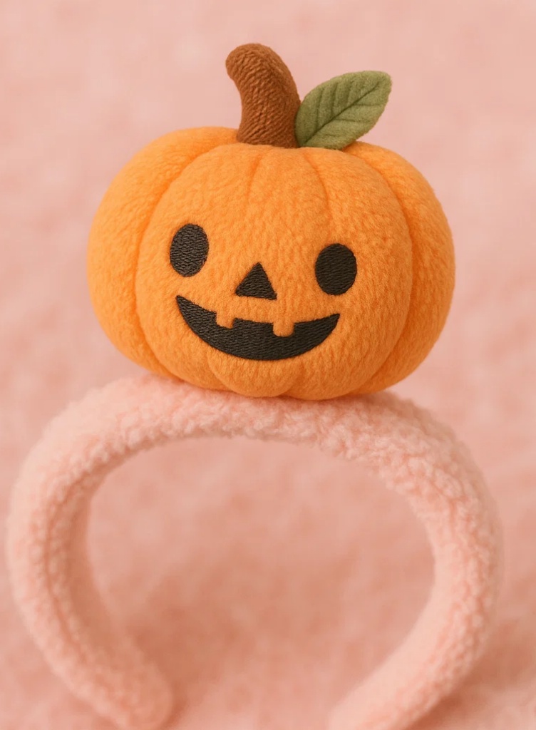 Pumpkin Plush Baby Headband – Halloween Cute for Babies