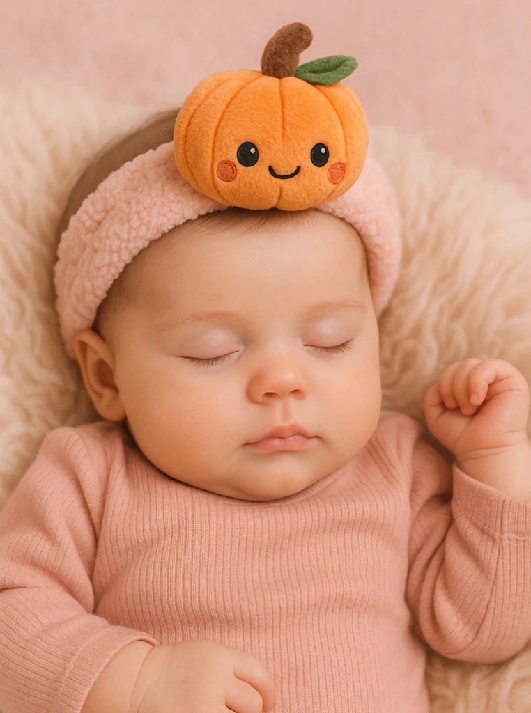 Kürbis-Plüsch-Stirnband für Babys – Süßes Halloween-Design