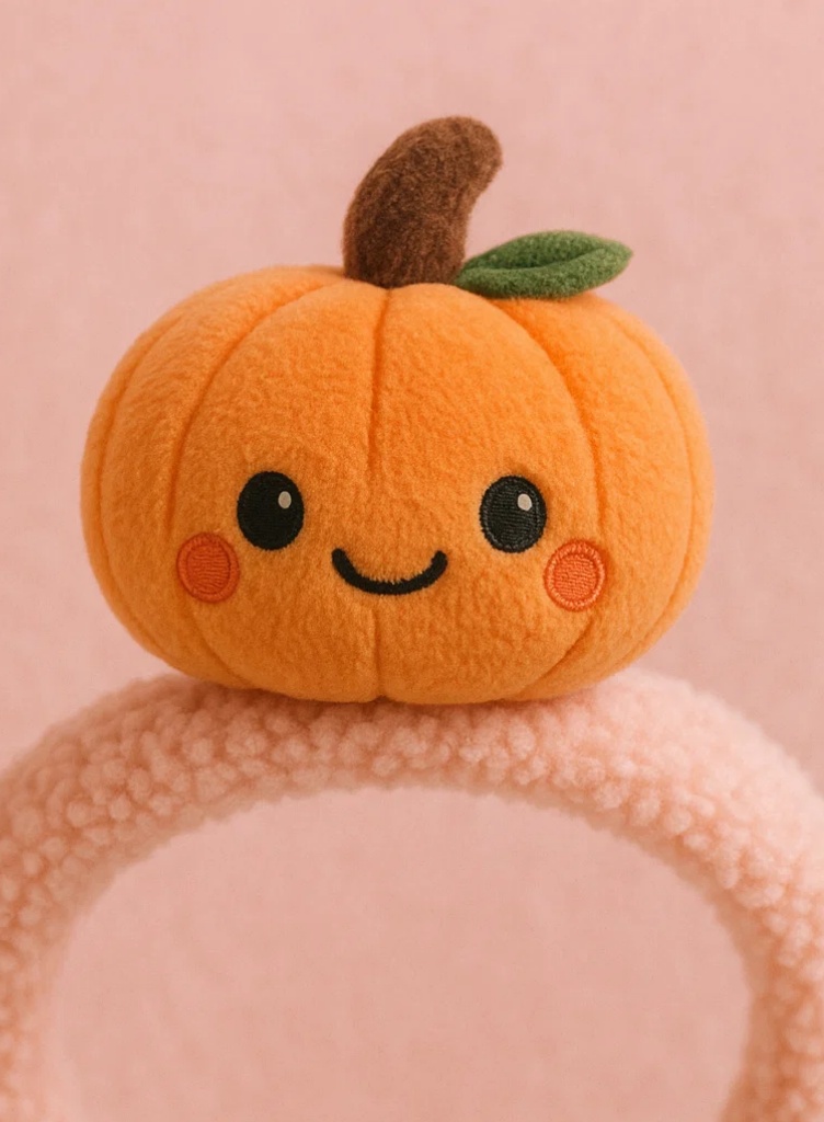 Kürbis-Plüsch-Stirnband für Babys – Süßes Halloween-Design