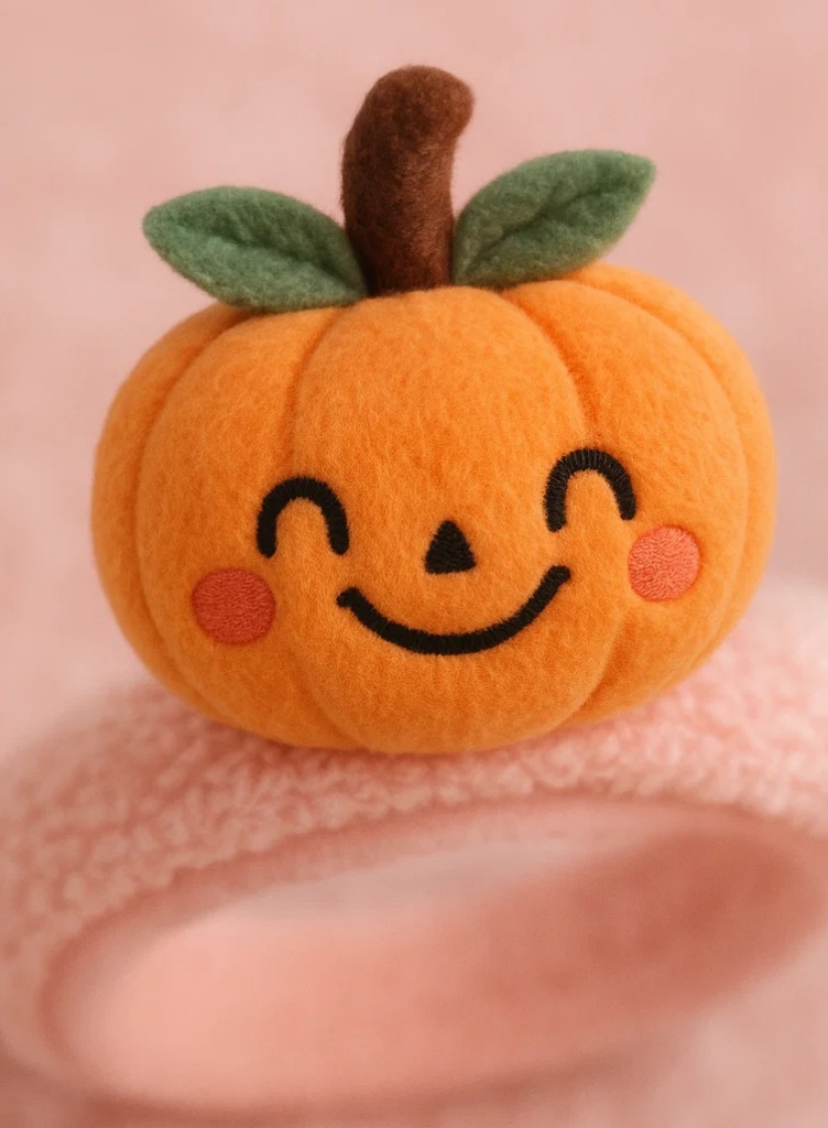 Cinta de Pelo de Peluche con Calabaza para Bebés – Adorable para Halloween