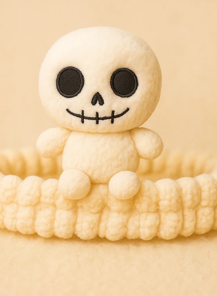 Smiley Bone Plush Baby Headband – Soft & Cozy for Infants