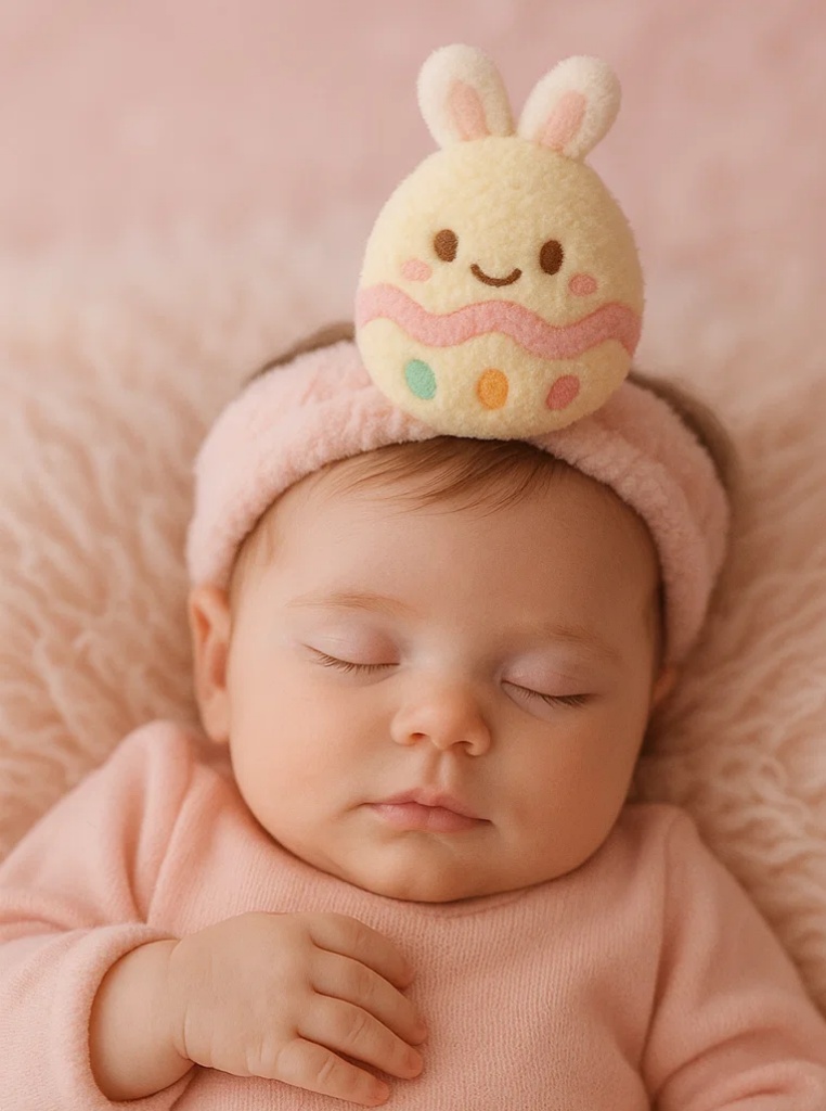 Cute Bunny Egg Plush Baby Headband for Newborns