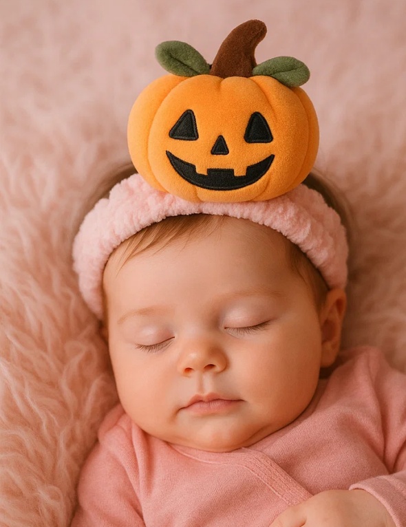 Bentiță de Pluș cu Dovleac pentru Bebeluși – Drăguță pentru Halloween