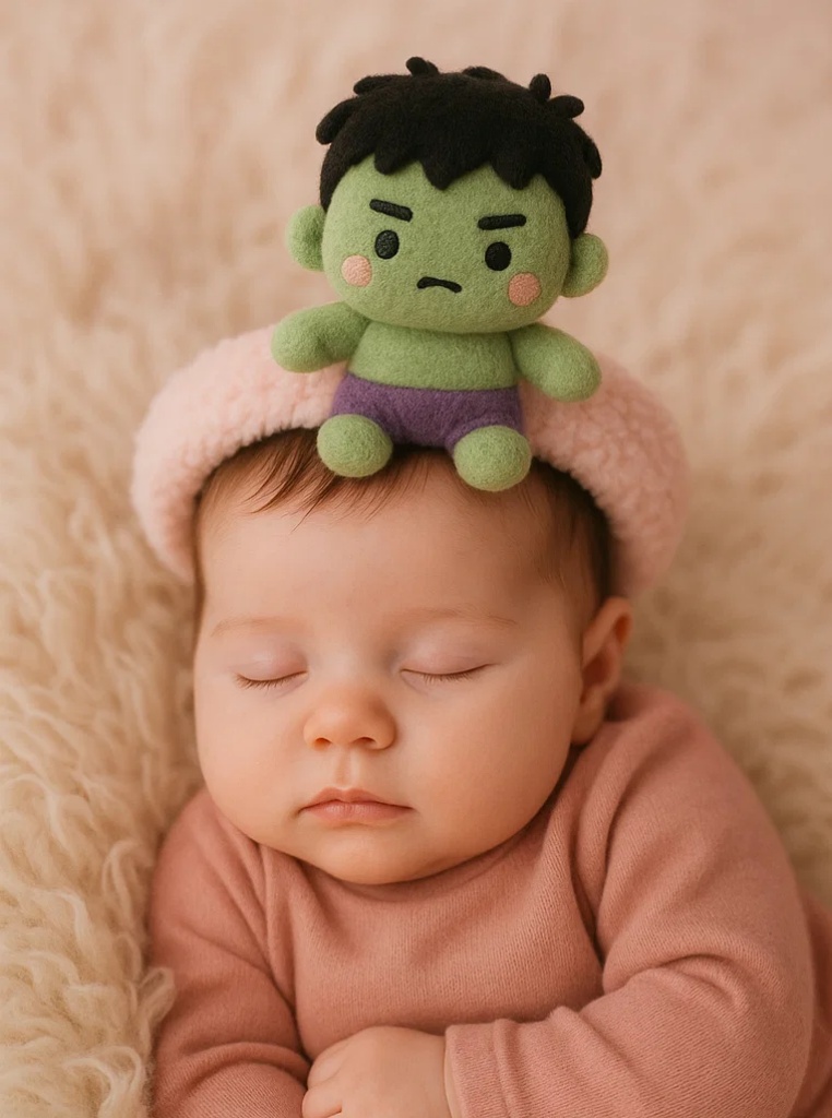 Green Monster Plush Baby Headband – Cute Hero Style
