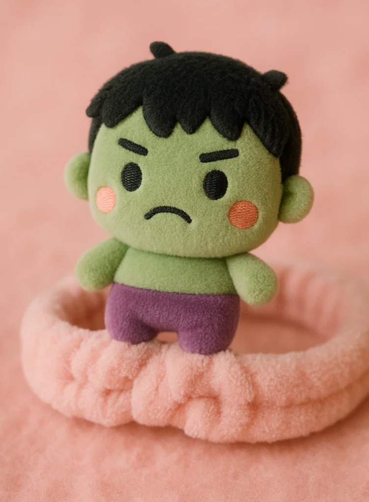 Cinta de Pelo de Peluche Monstruo Verde para Bebés – Estilo de Héroe Adorable