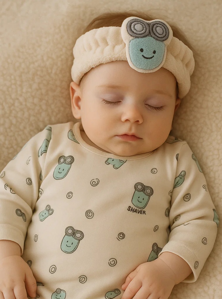 Electric Shaver Cartoon Baby Headband – Soft Plush Style