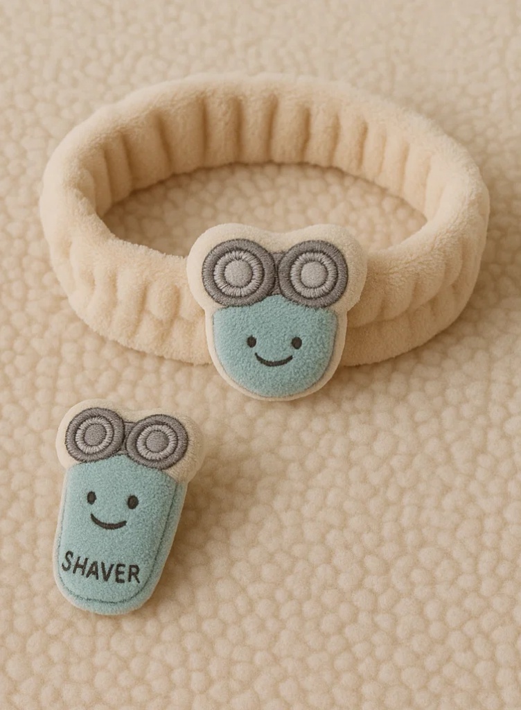 Electric Shaver Cartoon Baby Headband – Soft Plush Style