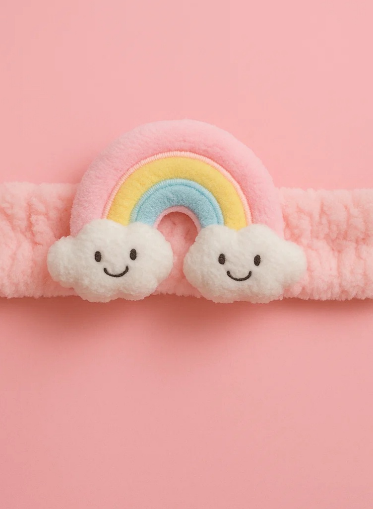 Rainbow Cloud Plush Baby Headband – Soft & Happy Design