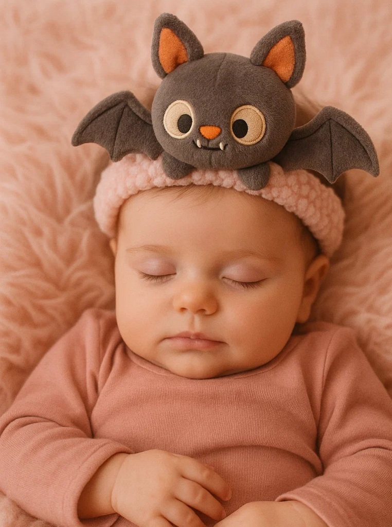 Bat Plush Baby Headband – Halloween Cartoon Style