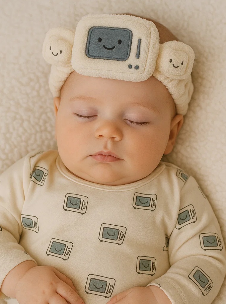 Retro Computer Plush Baby Headband – Vintage Tech Style