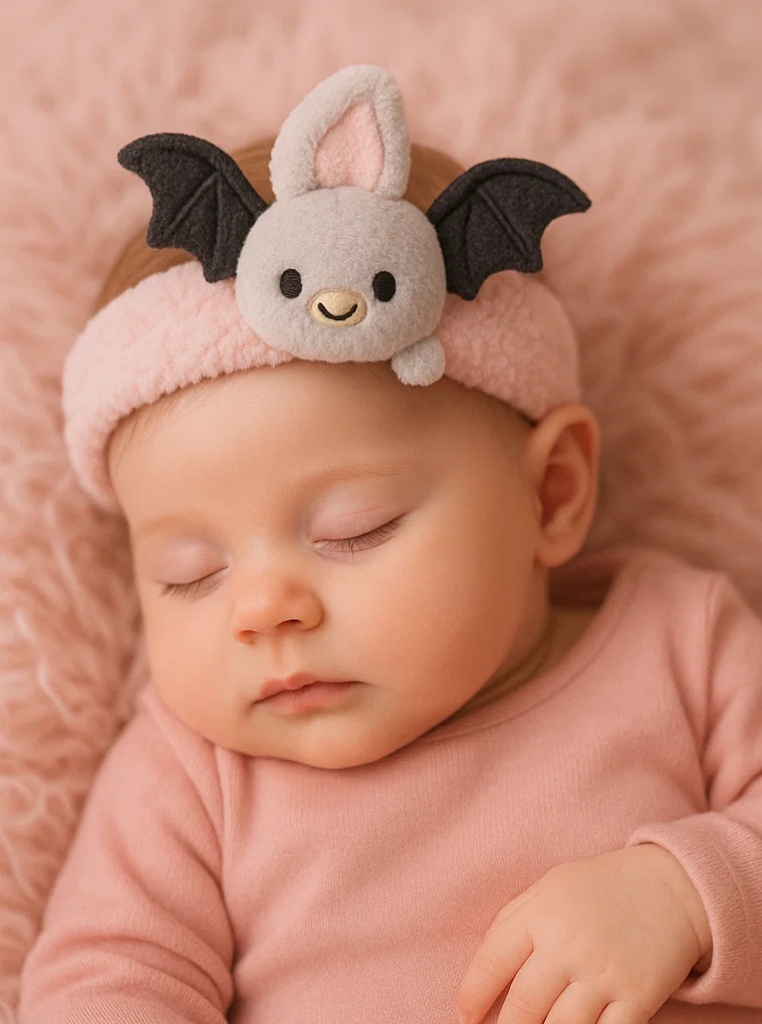 Gray Bat Plush Baby Headband – Halloween Cute Style