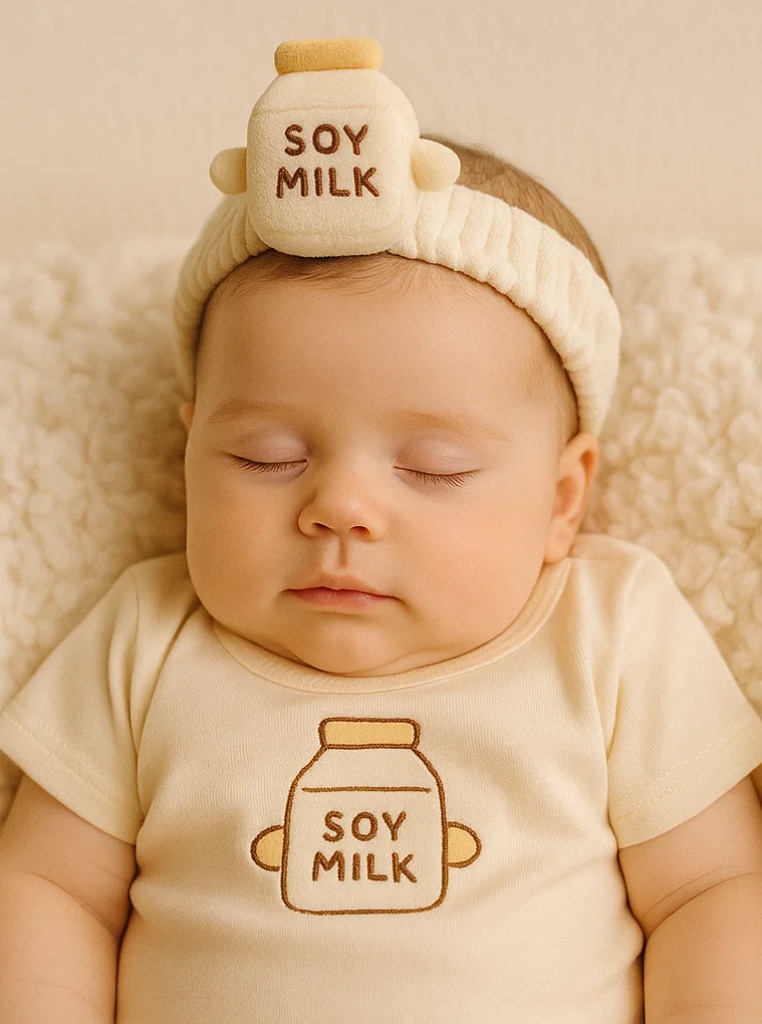 Soy Milk Plush Baby Headband – Adorably Nutritious Style
