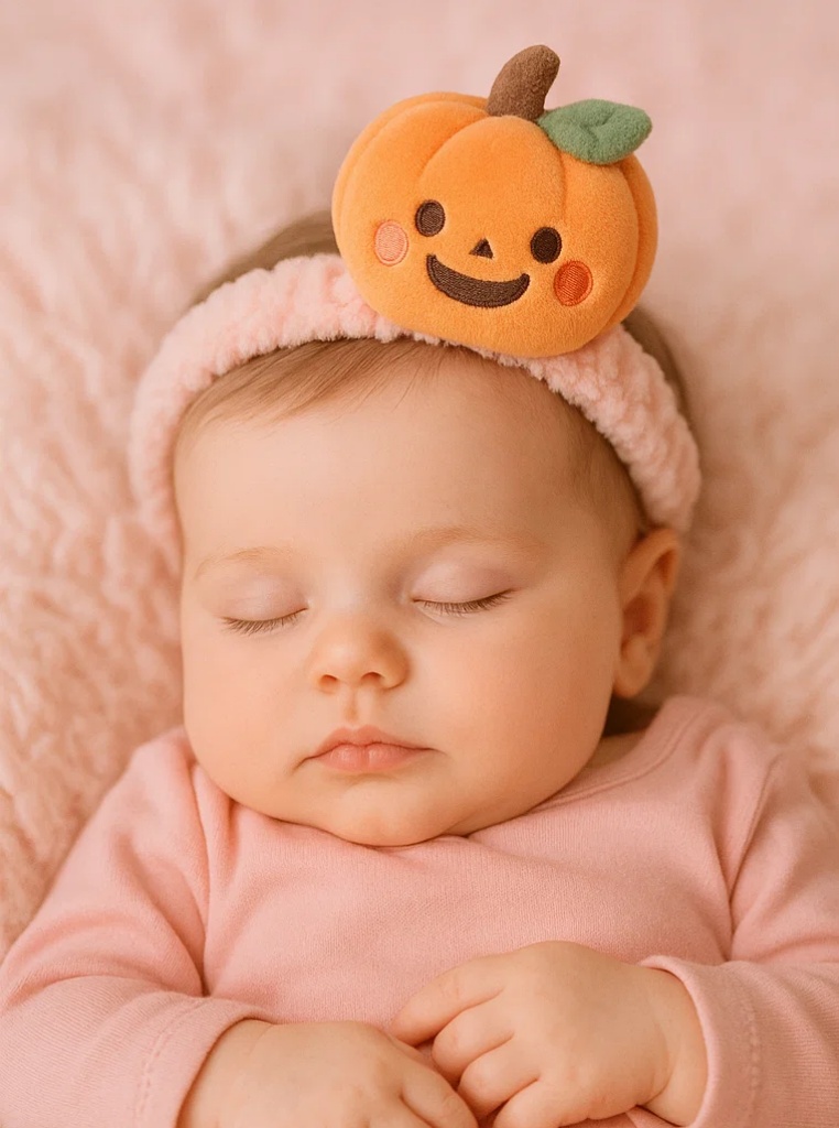 Pumpkin Plush Baby Headband – Halloween Cute Style