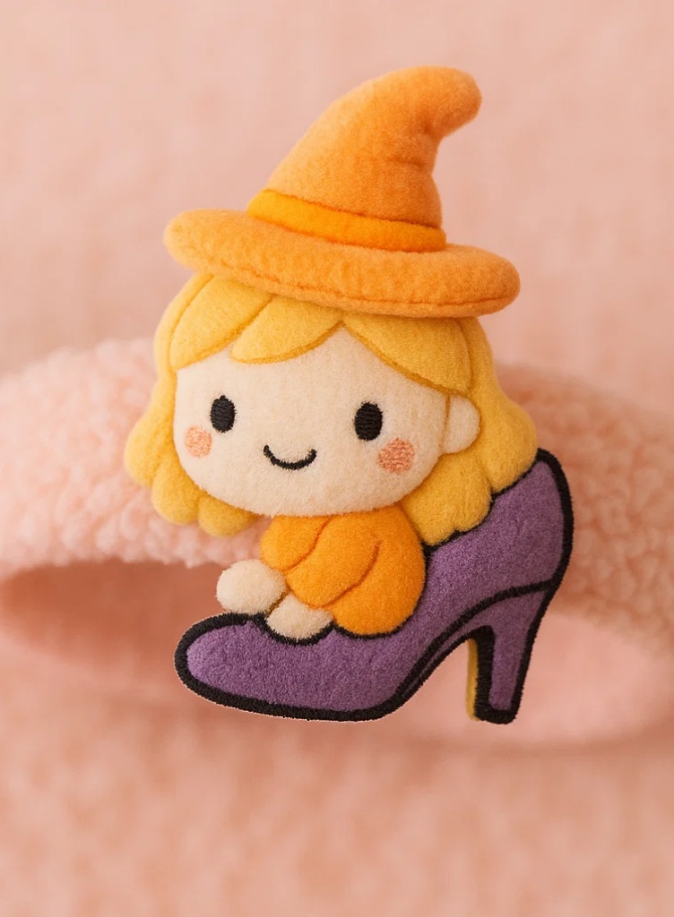 Cinta de Pelo de Peluche Calabaza Bruja para Bebés – Estilo Mágico de Halloween