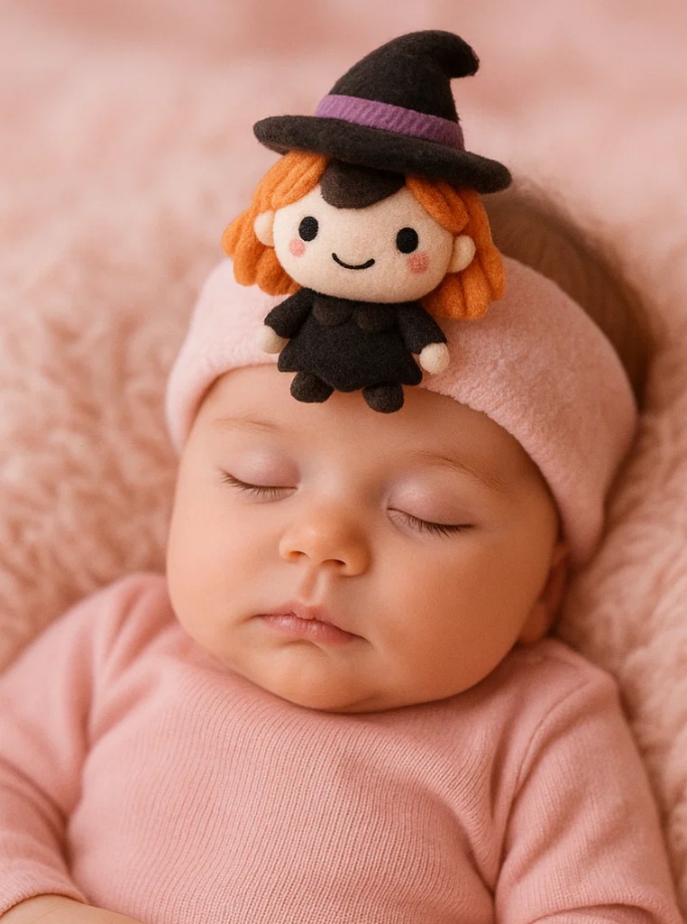 Witch Girl Plush Baby Headband – Halloween Costume Style