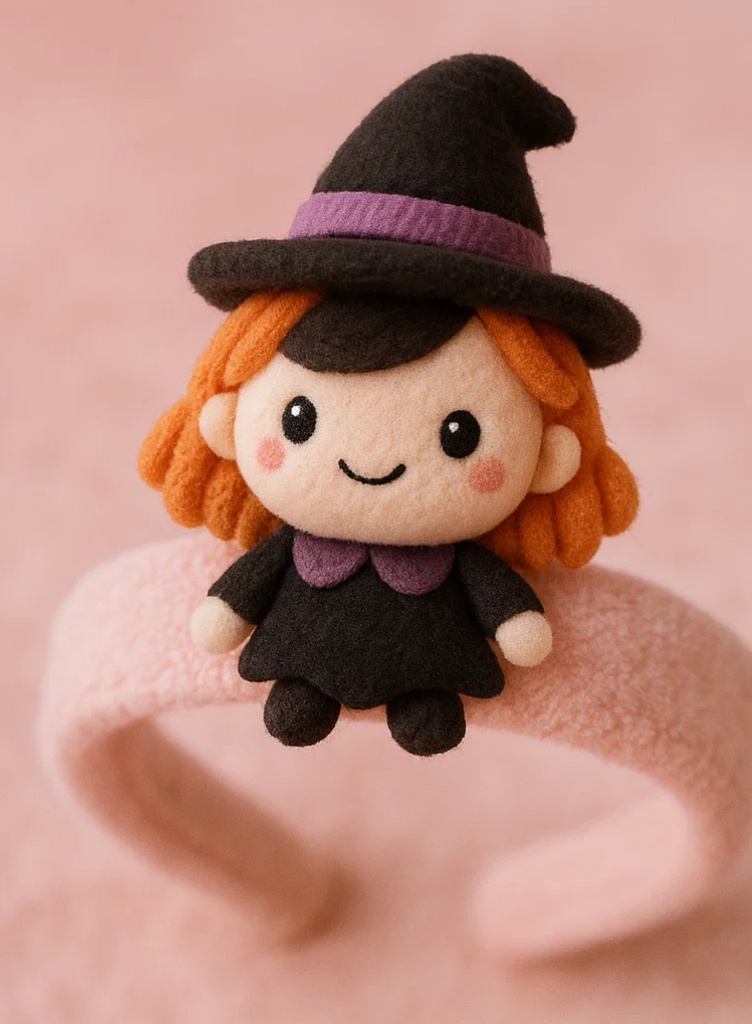 Witch Girl Plush Baby Headband – Halloween Costume Style