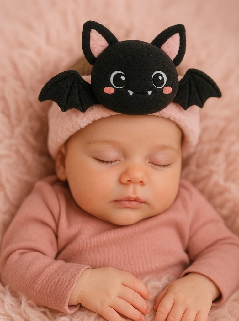 Black Bat Plush Baby Headband – Spooky Cute Halloween