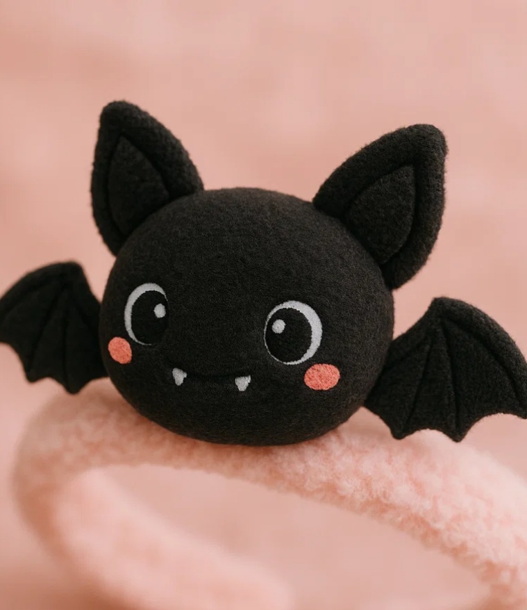 Black Bat Plush Baby Headband – Spooky Cute Halloween