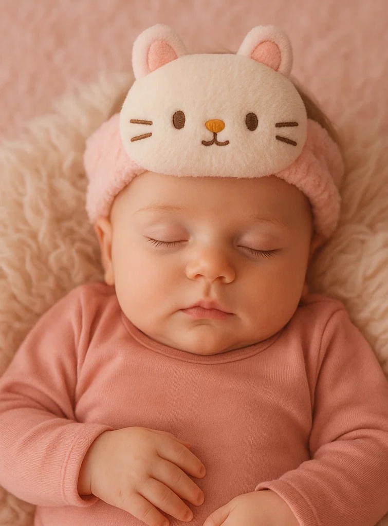 Plush Baby Headband - Cute Cat Design