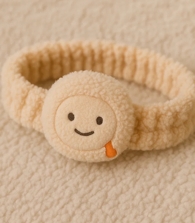 Drooling Face Baby Headband with Soft Fleece Plush