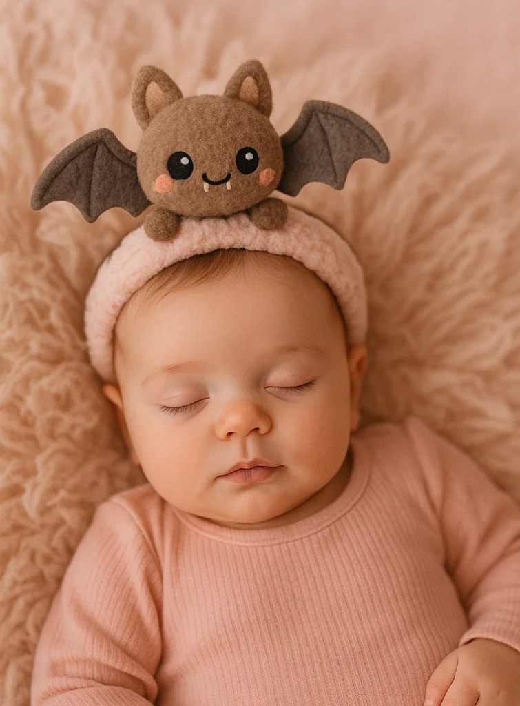Halloween Baby Headband with Cute Bat Plush