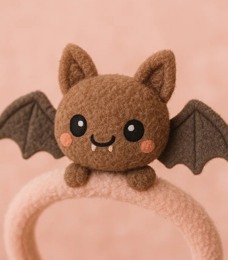 Halloween Baby Headband with Cute Bat Plush