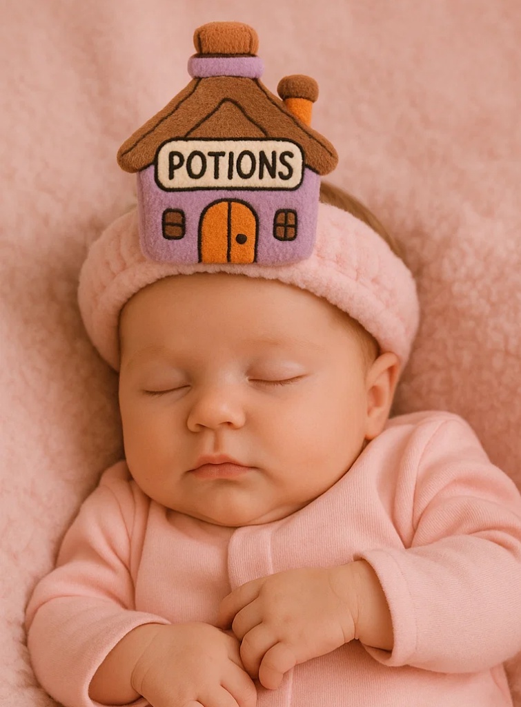 Adorable Baby Headband with Potions House Plush Design