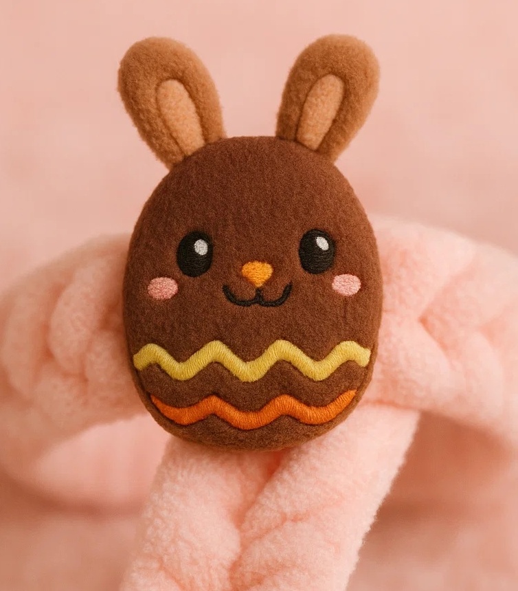 Cute Baby Headband with Chocolate Bunny Plush