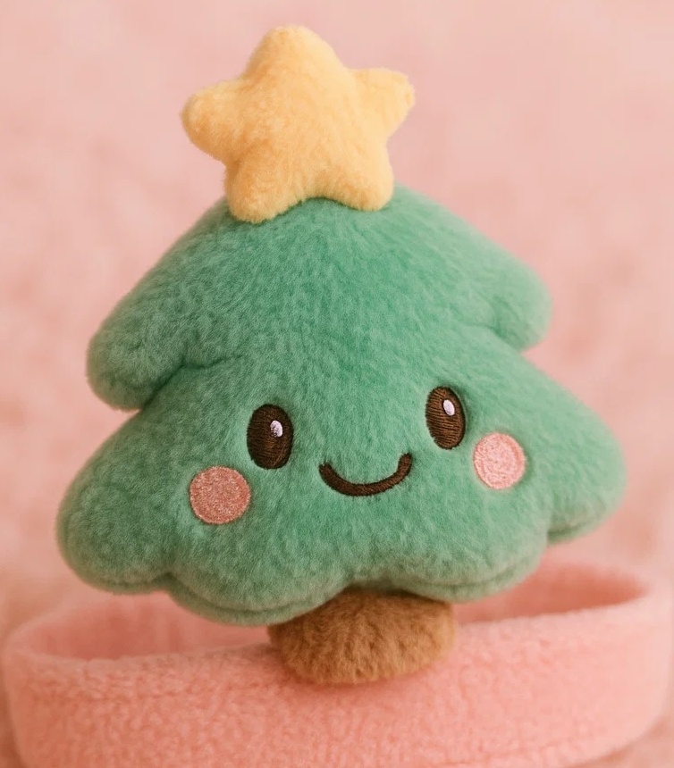 Bandeau bébé en polaire avec sapin de Noël en peluche